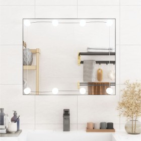 Rectangular wall mirror with glass LED lights 50x60 cm by , Mirrors - Ref: Foro24-3189155, Price: 41,99 €, Discount: %