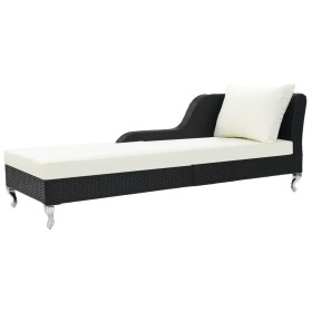 Garden lounger with black synthetic rattan cushion by vidaXL, Loungers - Ref: Foro24-44749, Price: 307,99 €, Discount: %