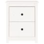 Solid pine wood white bedside table 50x35x61.5 cm by vidaXL, Nightstands - Ref: Foro24-813681, Price: 64,75 €, Discount: %