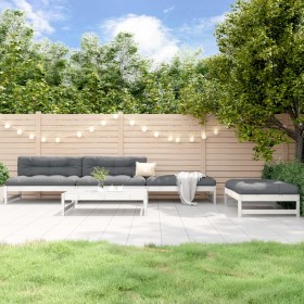 Garden sofa set 5 pieces solid white pine wood by , Garden sets - Ref: Foro24-3186600, Price: 484,99 €, Discount: %