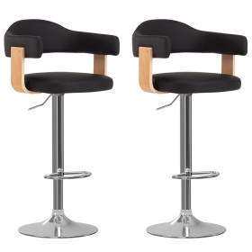 Kitchen stools 2 pcs synthetic leather curved wood black by , Kitchen stools - Ref: Foro24-327336, Price: 204,99 €, Discount: %