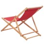 Folding beach chair with fabric seat and red wooden frame by vidaXL, Garden chairs - Ref: Foro24-43999, Price: 47,84 €, Disco...