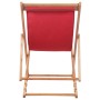 Folding beach chair with fabric seat and red wooden frame by vidaXL, Garden chairs - Ref: Foro24-43999, Price: 47,84 €, Disco...