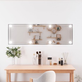 Rectangular wall mirror with glass LED lights 30x100 cm by , Mirrors - Ref: Foro24-3189151, Price: 44,99 €, Discount: %