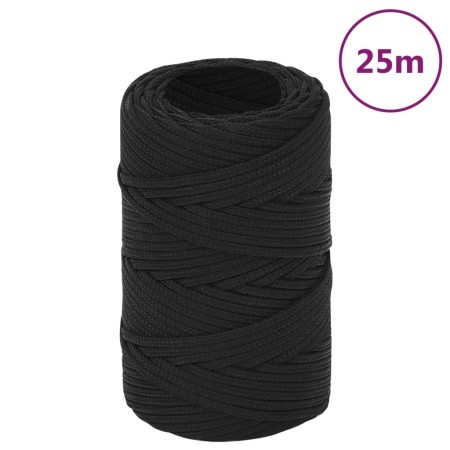 Cuerda de barco polipropileno negro intenso 2 mm 25 m de , Sogas y cuerdas metálicas - Ref: Foro24-152476, Precio: 10,99 €, D...