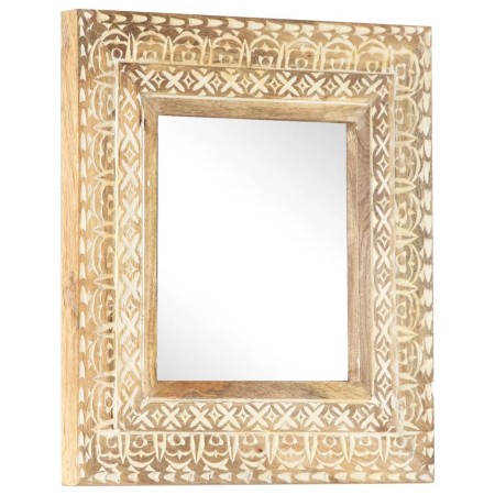 Hand carved mirror solid mango wood 50x50x2.6 cm by , Mirrors - Ref: Foro24-321644, Price: 63,45 €, Discount: %