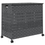 Grauer Rattan-Wäschekorb mit Rädern 66x35x60 cm von , Wäschekörbe - Ref: Foro24-372046, Preis: 90,12 €, Rabatt: %