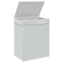 Laundry basket with lid white synthetic rattan 46x33x60 cm by , Laundry baskets - Ref: Foro24-372033, Price: 55,93 €, Discoun...