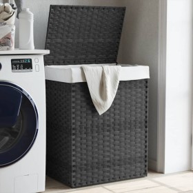 Laundry basket with lid gray synthetic rattan 46x33x60 cm by , Laundry baskets - Ref: Foro24-372031, Price: 58,23 €, Discount: %