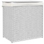 Dirty clothes basket 2 sections white synthetic rattan 53x35x57 cm by , Laundry baskets - Ref: Foro24-372038, Price: 64,49 €,...