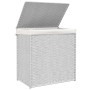 Dirty clothes basket 2 sections white synthetic rattan 53x35x57 cm by , Laundry baskets - Ref: Foro24-372038, Price: 64,49 €,...