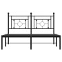 Estructura de cama con cabecero metal negro 140x200 cm de , Camas y somieres - Ref: Foro24-374340, Precio: 103,52 €, Descuent...