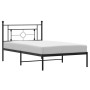 Estructura de cama con cabecero metal negro 107x203 cm de , Camas y somieres - Ref: Foro24-374335, Precio: 71,27 €, Descuento: %