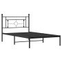 Estructura de cama con cabecero metal negro 107x203 cm de , Camas y somieres - Ref: Foro24-374335, Precio: 71,27 €, Descuento: %