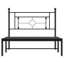 Estructura de cama con cabecero metal negro 107x203 cm de , Camas y somieres - Ref: Foro24-374335, Precio: 71,27 €, Descuento: %