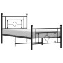 Bed frame with headboard and black metal footboard 90x190 cm by , Beds and slatted bases - Ref: Foro24-374349, Price: 74,16 €...