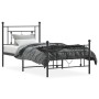 Bed frame with headboard and black metal footboard 90x190 cm by , Beds and slatted bases - Ref: Foro24-374349, Price: 74,16 €...