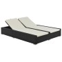 Tumbona doble ratán sintético negro de vidaXL, Camas para exteriores - Ref: Foro24-44752, Precio: 345,02 €, Descuento: %