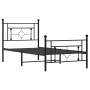 Bed frame with headboard and black metal footboard 90x190 cm by , Beds and slatted bases - Ref: Foro24-374349, Price: 74,16 €...