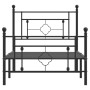 Bed frame with headboard and black metal footboard 90x190 cm by , Beds and slatted bases - Ref: Foro24-374349, Price: 74,16 €...