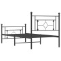 Bed frame with headboard and black metal footboard 90x190 cm by , Beds and slatted bases - Ref: Foro24-374349, Price: 74,16 €...