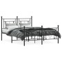 Black metal headboard and footboard bed frame 135x190 cm by , Beds and slatted bases - Ref: Foro24-374356, Price: 116,66 €, D...