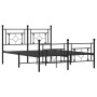 Black metal headboard and footboard bed frame 135x190 cm by , Beds and slatted bases - Ref: Foro24-374356, Price: 116,66 €, D...