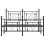 Black metal headboard and footboard bed frame 135x190 cm by , Beds and slatted bases - Ref: Foro24-374356, Price: 116,66 €, D...