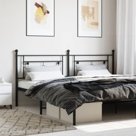 Black metal headboard 200 cm by , Headboards and footboards - Ref: Foro24-374377, Price: 43,99 €, Discount: %