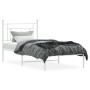 Estructura de cama de metal con cabecero blanco 100x190 cm de , Camas y somieres - Ref: Foro24-374382, Precio: 65,99 €, Descu...