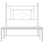 Metal bed frame with white headboard 100x190 cm by , Beds and slatted bases - Ref: Foro24-374382, Price: 66,80 €, Discount: %