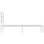 Metal bed frame with white headboard 100x190 cm by , Beds and slatted bases - Ref: Foro24-374382, Price: 66,80 €, Discount: %