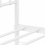 Metal bed frame with white headboard 100x190 cm by , Beds and slatted bases - Ref: Foro24-374382, Price: 66,80 €, Discount: %