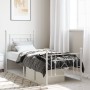 Metal bed frame with headboard and footboard white 75x190 cm by , Beds and slatted bases - Ref: Foro24-374396, Price: 69,13 €...