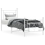 Metal bed frame with headboard and footboard white 75x190 cm by , Beds and slatted bases - Ref: Foro24-374396, Price: 69,13 €...