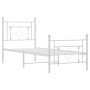 Metal bed frame with headboard and footboard white 75x190 cm by , Beds and slatted bases - Ref: Foro24-374396, Price: 69,13 €...