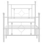 Metal bed frame with headboard and footboard white 75x190 cm by , Beds and slatted bases - Ref: Foro24-374396, Price: 69,13 €...