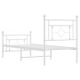 Metal bed frame with headboard and footboard white 75x190 cm by , Beds and slatted bases - Ref: Foro24-374396, Price: 69,13 €...