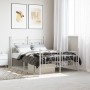 Metal bed frame with headboard and white footboard 120x200 cm by , Beds and slatted bases - Ref: Foro24-374404, Price: 111,01...