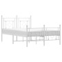 Metal bed frame with headboard and white footboard 120x200 cm by , Beds and slatted bases - Ref: Foro24-374404, Price: 111,01...