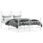 Metal bed frame with headboard and white footboard 120x200 cm by , Beds and slatted bases - Ref: Foro24-374404, Price: 111,01...