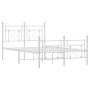 Metal bed frame with headboard and white footboard 120x200 cm by , Beds and slatted bases - Ref: Foro24-374404, Price: 111,01...