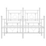 Metal bed frame with headboard and white footboard 120x200 cm by , Beds and slatted bases - Ref: Foro24-374404, Price: 111,01...