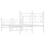 Metal bed frame with headboard and white footboard 120x200 cm by , Beds and slatted bases - Ref: Foro24-374404, Price: 111,01...