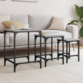 Stackable coffee tables 3 pieces Sonoma gray engineered wood by , Coffee table - Ref: Foro24-838931, Price: 40,03 €, Discount: %