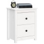 Solid pine wood white bedside table 50x35x61.5 cm by vidaXL, Nightstands - Ref: Foro24-813681, Price: 64,75 €, Discount: %