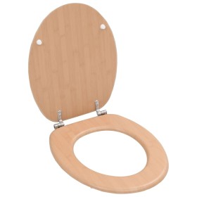 Asiento inodoro WC con tapa MDF diseño bambú de vidaXL, Asientos de inodoros y bidés - Ref: Foro24-143927, Precio: 37,10 €, D...