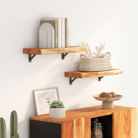 Rectangular wall shelf acacia wood live edge 50x20x2.5 cm by , Shelves and shelves - Ref: Foro24-370223, Price: 20,21 €, Disc...