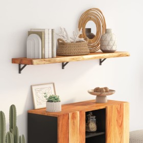 Rectangular wall shelf acacia wood live edge 120x30x2.5cm by , Shelves and shelves - Ref: Foro24-370242, Price: 56,25 €, Disc...