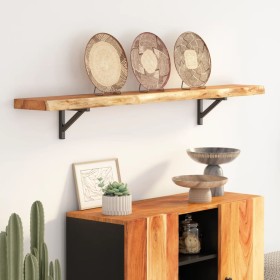 Rectangular wall shelf acacia wood live edge 160x20x3.8cm by , Shelves and shelves - Ref: Foro24-370280, Price: 66,90 €, Disc...